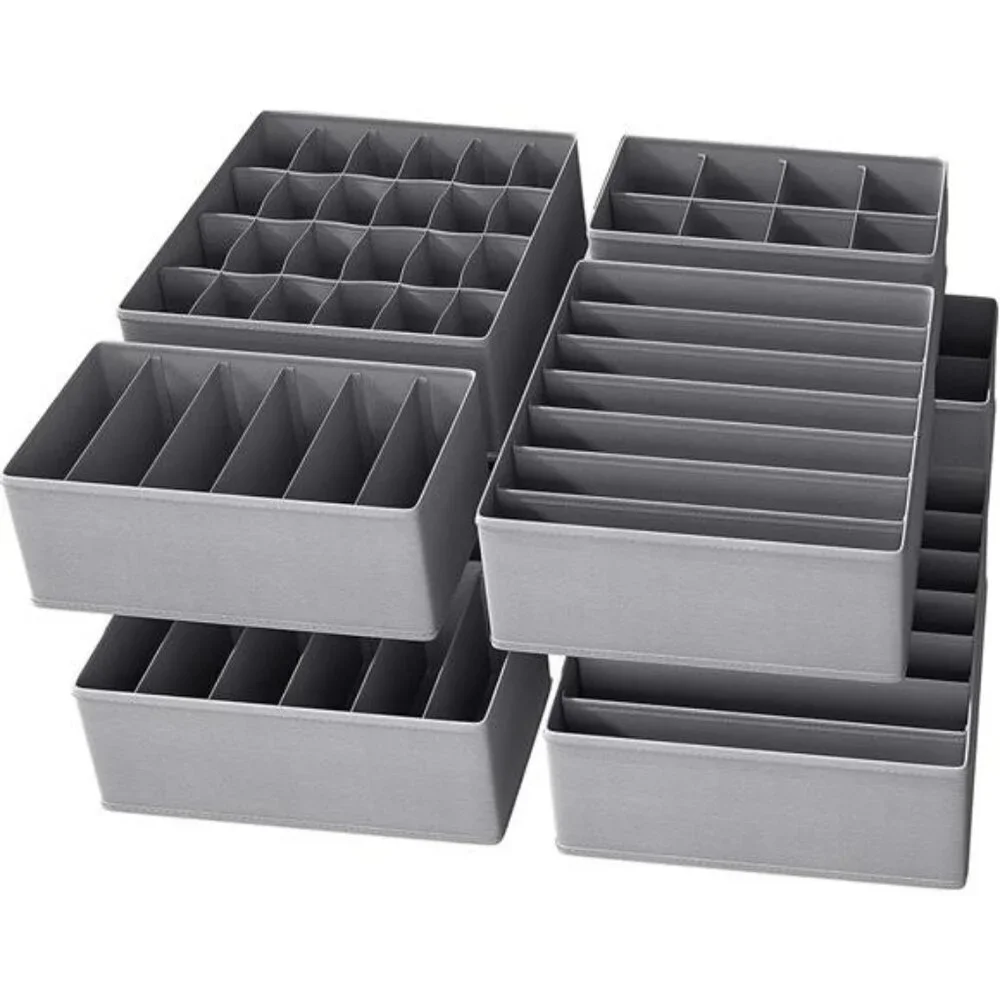 Foldable Dresser Drawer Organizer Set Underwear Sock Closet Storage Bins